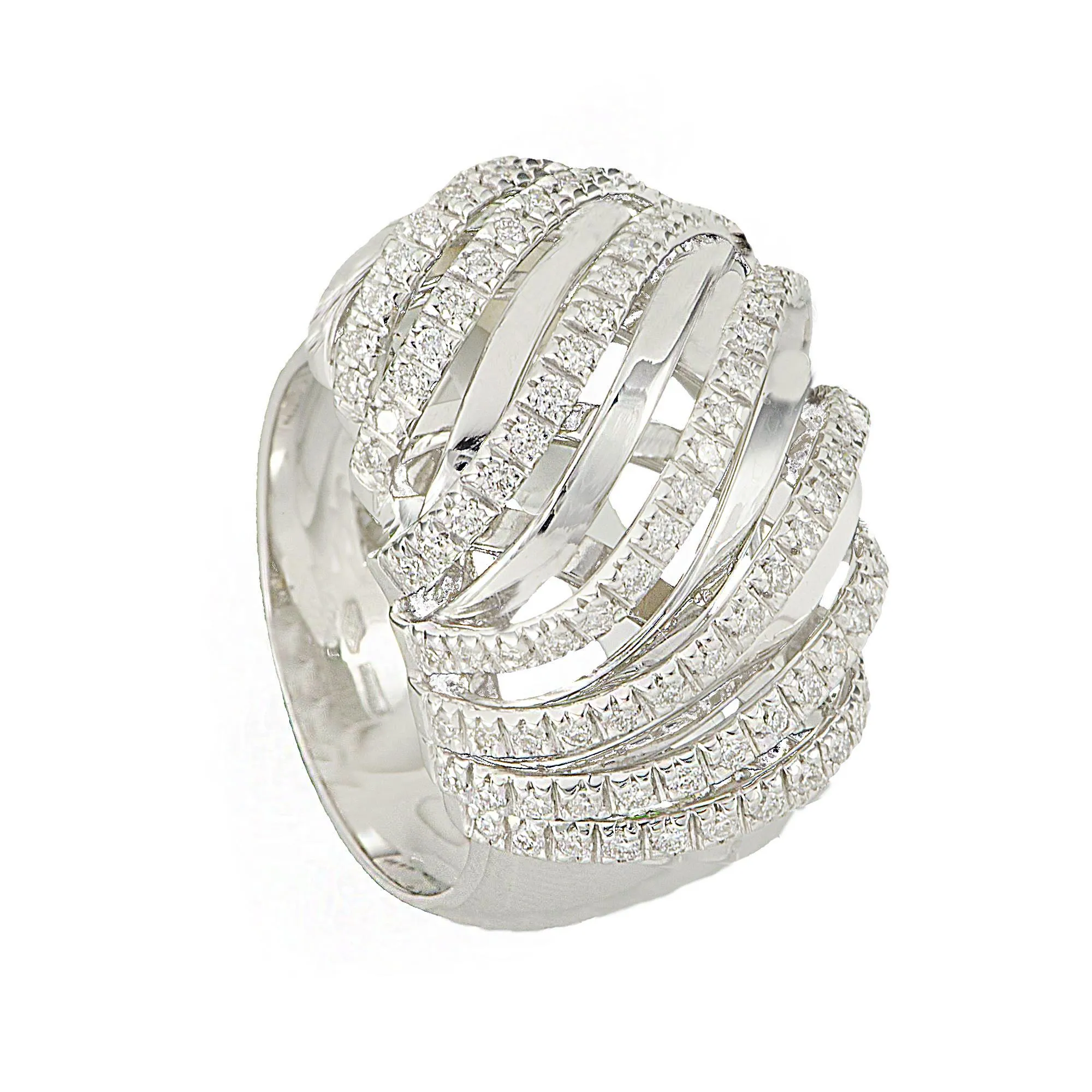 ANELLO IN ORO BIANCO E DIAMANTI CT 0,55 MIS 14