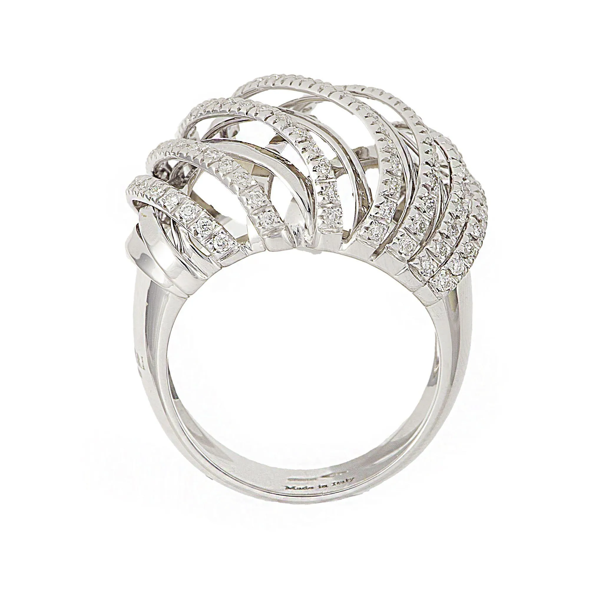 ANELLO IN ORO BIANCO E DIAMANTI CT 0,55 MIS 14