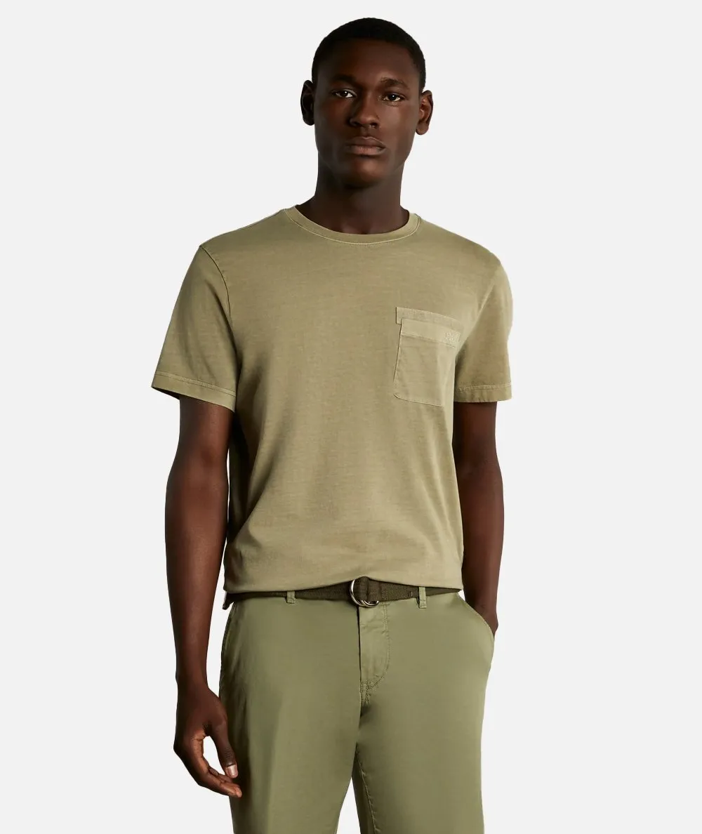 FAY--T-shirt in jersey frosted embr.pocket