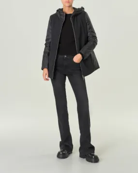 Giubbino nero nylon cappuccio finish matt